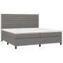 Cama box spring con colchón tela gris oscuro 200x200 cm de , Camas y somieres - Ref: Foro24-3141882, Precio: 648,79 €, Descue...