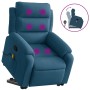 Sillón reclinable de masaje elevable terciopelo azul en Sillones | Comprar online en Foru.es