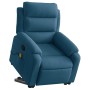 Sillón reclinable de masaje elevable terciopelo azul en Sillones | Comprar online en Foru.es