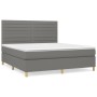 Cama box spring con colchón tela gris oscuro 180x200 cm de , Camas y somieres - Ref: Foro24-3142434, Precio: 607,83 €, Descue...