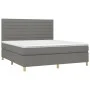 Box spring bed with dark gray fabric mattress 180x200 cm by , Beds and slatted bases - Ref: Foro24-3142434, Price: 609,22 €, ...