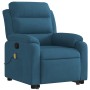 Sillón reclinable de masaje elevable terciopelo azul en Sillones | Comprar online en Foru.es