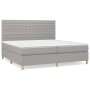 Cama box spring con colchón tela gris claro 200x200 cm de , Camas y somieres - Ref: Foro24-3142441, Precio: 620,04 €, Descuen...