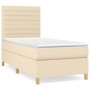 Cama box spring con colchón tela color crema 100x200 cm de , Camas y somieres - Ref: Foro24-3142398, Precio: 347,23 €, Descue...