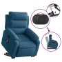 Sillón reclinable de masaje elevable terciopelo azul en Sillones | Comprar online en Foru.es