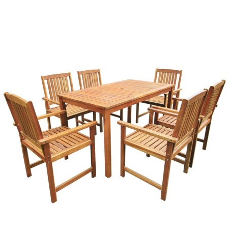 Set de comedor de jardín 7 piezas madera maciza de acacia de vidaXL, Conjuntos de jardín - Ref: Foro24-42623, Precio: 594,78 ...