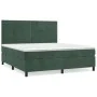 Box spring bed with dark green velvet mattress 180x200 cm by , Beds and slatted bases - Ref: Foro24-3143100, Price: 640,14 €,...
