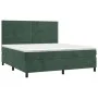 Box spring bed with dark green velvet mattress 180x200 cm by , Beds and slatted bases - Ref: Foro24-3143100, Price: 640,14 €,...