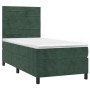 Cama box spring con colchón terciopelo verde oscuro 90x190 cm de , Camas y somieres - Ref: Foro24-3143058, Precio: 316,44 €, ...