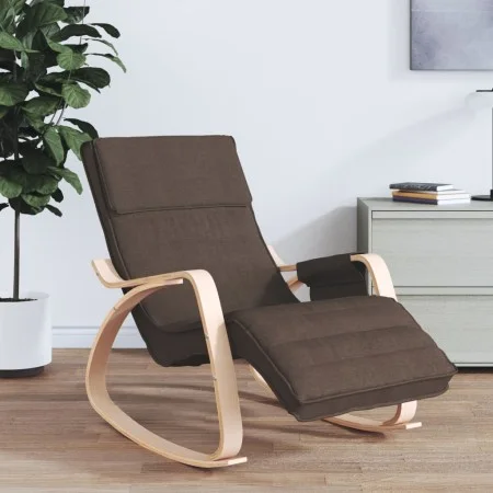Silla mecedora de tela marrón oscuro de , Mecedoras - Ref: Foro24-351078, Precio: 155,67 €, Descuento: %