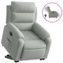 Sillón eléctrico reclinable elevable de terciopelo gris claro en Sillones | Comprar online en Foru.es