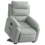 Sillón eléctrico reclinable elevable de terciopelo gris claro en Sillones | Comprar online en Foru.es