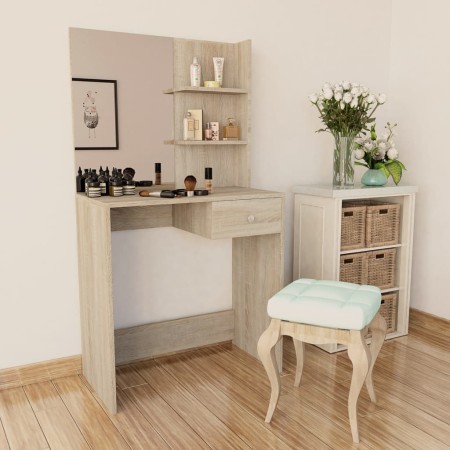 Tocador de madera de ingeniería roble 75x40x141 cm de vidaXL, Tocadores para dormitorios - Ref: Foro24-244862, Precio: 116,21...