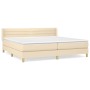 Cama box spring con colchón tela color crema 200x200 cm de , Camas y somieres - Ref: Foro24-3130382, Precio: 556,53 €, Descue...