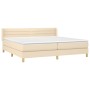Cama box spring con colchón tela color crema 200x200 cm de , Camas y somieres - Ref: Foro24-3130382, Precio: 556,53 €, Descue...