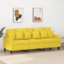 Sofá de 3 plazas de tela amarillo claro 180 cm de , Sofás - Ref: Foro24-359280, Precio: 251,86 €, Descuento: %
