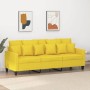 Sofá de 3 plazas de tela amarillo claro 180 cm de , Sofás - Ref: Foro24-359280, Precio: 256,57 €, Descuento: %