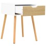 Mesita de noche madera ingeniería blanco y Sonoma 40x40x56 cm de vidaXL, Mesitas de noche - Ref: Foro24-326805, Precio: 70,06...