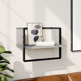 Estante de pared con barra gris Sonoma 40x25x30 cm de , Estantes y estanterías - Ref: Foro24-836286, Precio: 16,81 €, Descuen...