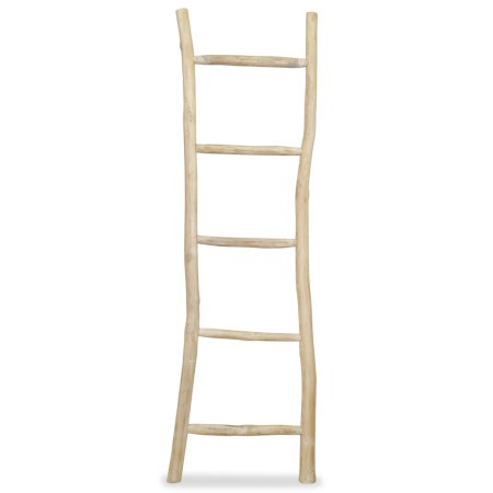 Escalera toallero con 5 peldaños teca 45x150 cm natural de vidaXL, Toalleros - Ref: Foro24-244568, Precio: 56,23 €, Descuento: %