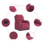 Sillón eléctrico reclinable elevable de terciopelo rojo tinto en Sillones | Comprar online en Foru.es