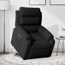 Sillón eléctrico reclinable elevable de terciopelo negro en Sillones | Comprar online en Foru.es