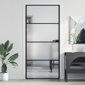 Puerta interior delgada negra vidrio y aluminio 93x201,5 cm de , Puertas para el hogar - Ref: Foro24-155120, Precio: 200,65 €...