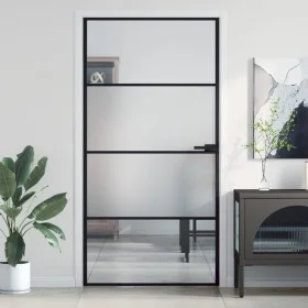Innentür, dünn, schwarz, Glas und Aluminium, 102,5x201,5 cm. von , Türen für zu Hause - Ref: Foro24-155122, Preis: 172,85 €, ...