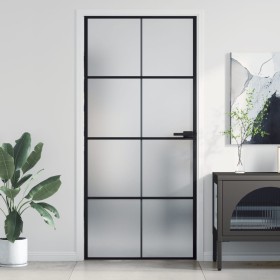 Puerta interior delgada negra vidrio y aluminio 93x201,5 cm de , Puertas para el hogar - Ref: Foro24-155129, Precio: 212,08 €...