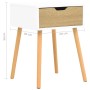Mesita de noche madera ingeniería blanco y Sonoma 40x40x56 cm de vidaXL, Mesitas de noche - Ref: Foro24-326805, Precio: 70,06...