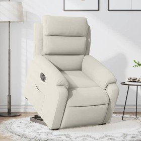 Sillón eléctrico reclinable elevable de terciopelo crema en Sillones | Comprar online en Foru.es