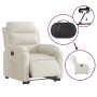 Sillón eléctrico reclinable elevable de terciopelo crema en Sillones | Comprar online en Foru.es