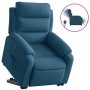 Sillón eléctrico reclinable elevable de terciopelo azul en Sillones | Comprar online en Foru.es