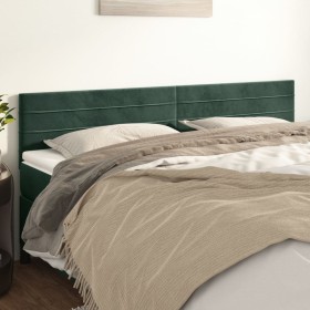Cabeceros 2 unidades de terciopelo verde oscuro 100x5x78/88 cm de , Cabeceros y pies de cama - Ref: Foro24-346197, Precio: 71...