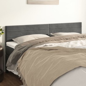 Cabeceros 2 unidades de terciopelo gris oscuro 100x5x78/88 cm de , Cabeceros y pies de cama - Ref: Foro24-346195, Precio: 48,...