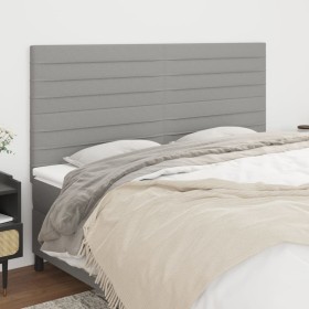 Cabeceros 4 unidades de tela gris claro 100x5x78/88 cm de , Cabeceros y pies de cama - Ref: Foro24-3116494, Precio: 96,27 €, ...