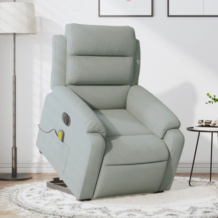 Sillón de masaje reclinable elevable terciopelo gris claro en Sillones | Comprar online en Foru.es