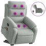 Sillón de masaje reclinable elevable terciopelo gris claro en Sillones | Comprar online en Foru.es