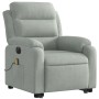 Sillón de masaje reclinable elevable terciopelo gris claro en Sillones | Comprar online en Foru.es