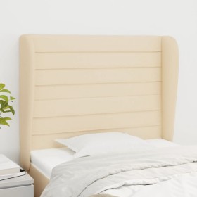 Cabecero con orejas de tela color crema 103x23x118/128 cm de , Cabeceros y pies de cama - Ref: Foro24-3118091, Precio: 89,65 ...