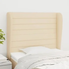 Cabecero con orejas de tela color crema 103x23x118/128 cm de , Cabeceros y pies de cama - Ref: Foro24-3118091, Precio: 88,17 ...