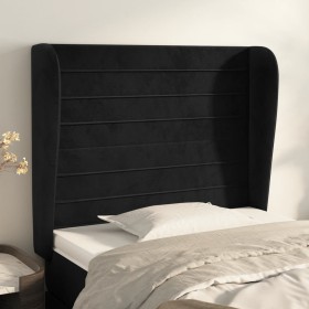Cabecero con orejas de terciopelo negro 103x23x118/128 cm de , Cabeceros y pies de cama - Ref: Foro24-3118140, Precio: 69,88 ...
