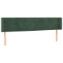 Cabecero de terciopelo verde oscuro 203x16x78/88 cm de , Cabeceros y pies de cama - Ref: Foro24-3118977, Precio: 83,43 €, Des...