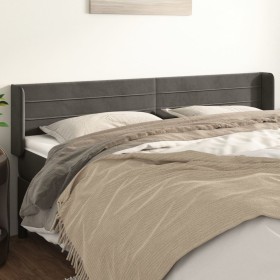 Cabecero de terciopelo gris oscuro 203x16x78/88 cm de , Cabeceros y pies de cama - Ref: Foro24-3118975, Precio: 60,02 €, Desc...