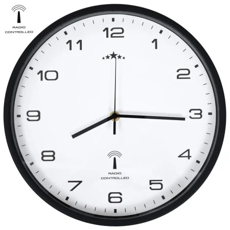 Radio-controlled quartz wall clock in white and black, 31 cm. by vidaXL, Wall clocks - Ref: Foro24-50617, Price: 33,09 €, Dis...