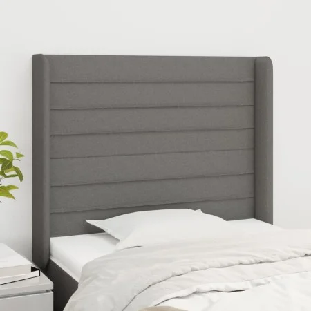 Headboard with dark gray fabric ears 103x16x118/128 cm by , Headboards and footboards - Ref: Foro24-3119711, Price: 71,81 €, ...
