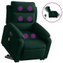 Sillón masaje reclinable elevable terciopelo verde oscuro en Sillones | Comprar online en Foru.es