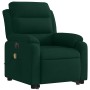 Sillón masaje reclinable elevable terciopelo verde oscuro en Sillones | Comprar online en Foru.es