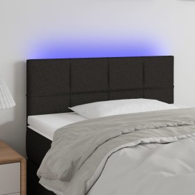 Cabecero con LED de tela negro 80x5x78/88 cm de , Cabeceros y pies de cama - Ref: Foro24-3121588, Precio: 39,37 €, Descuento: %