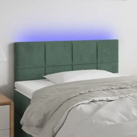 Dark green velvet LED headboard 90x5x78/88 cm by , Headboards and footboards - Ref: Foro24-3121651, Price: 45,79 €, Discount: %